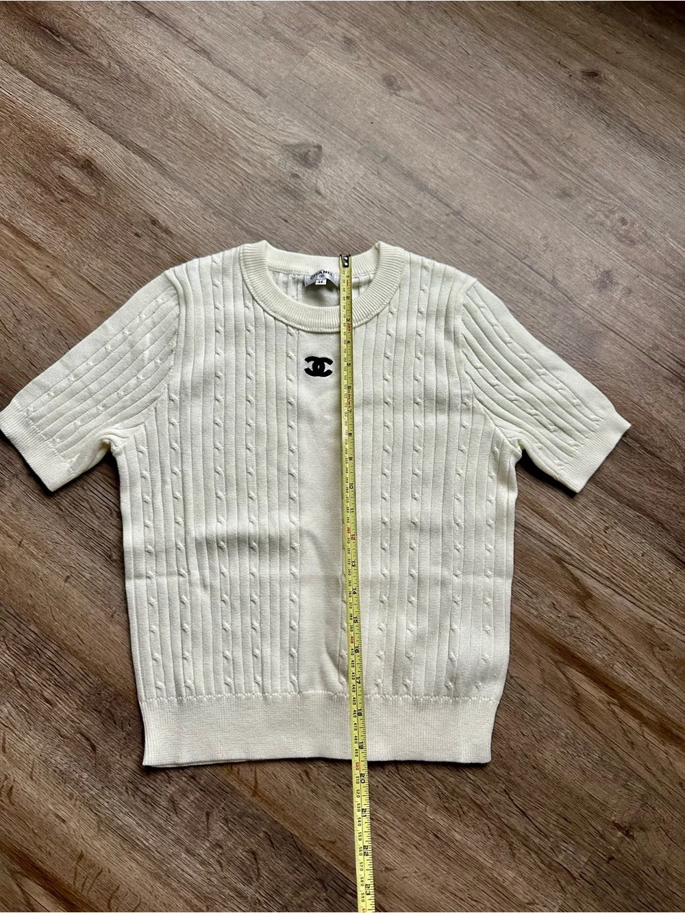 CHANEL Ivory Short-sleeve Knit top